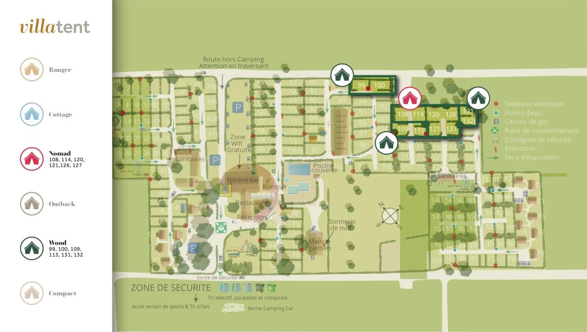 Villatent-Plattegrond-Camping Le Coin Tranquille-2025