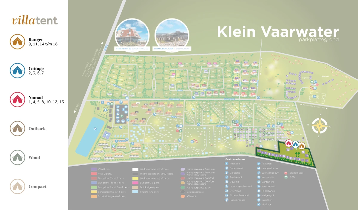 Villatent-Plattegrond-Vakantiepark Klein Vaarwater- 2025