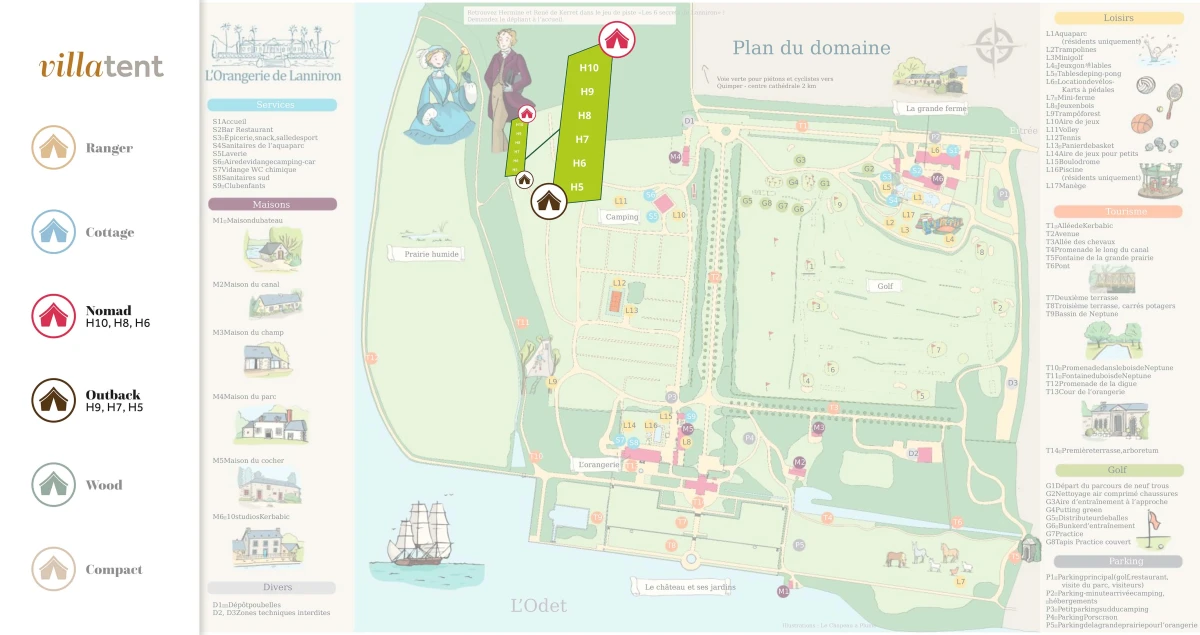 Villatent - Plattegrond - Camping l'Orangerie de Lanniron- 2025